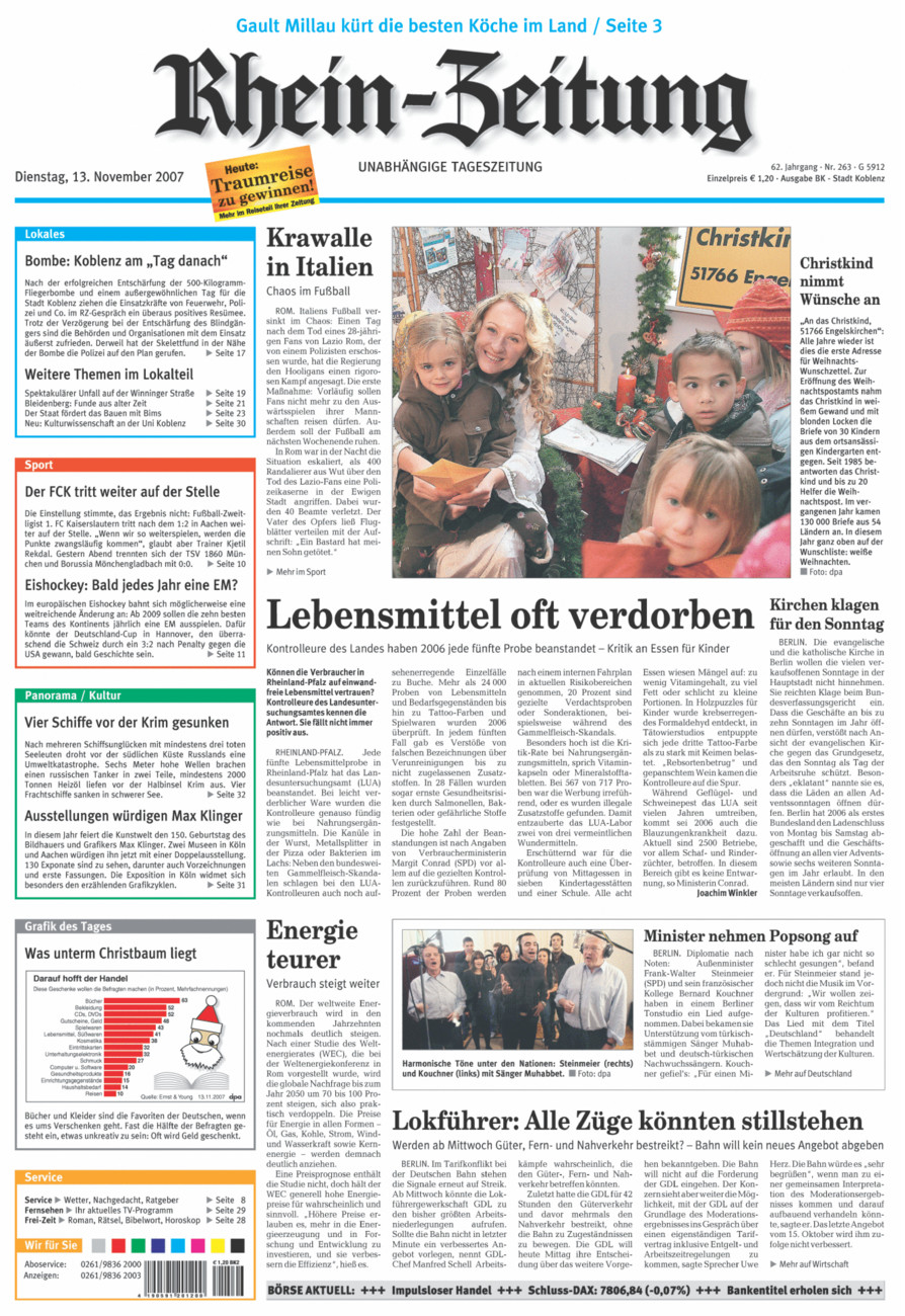 Rhein-Zeitung Koblenz & Region vom Dienstag, 13.11.2007