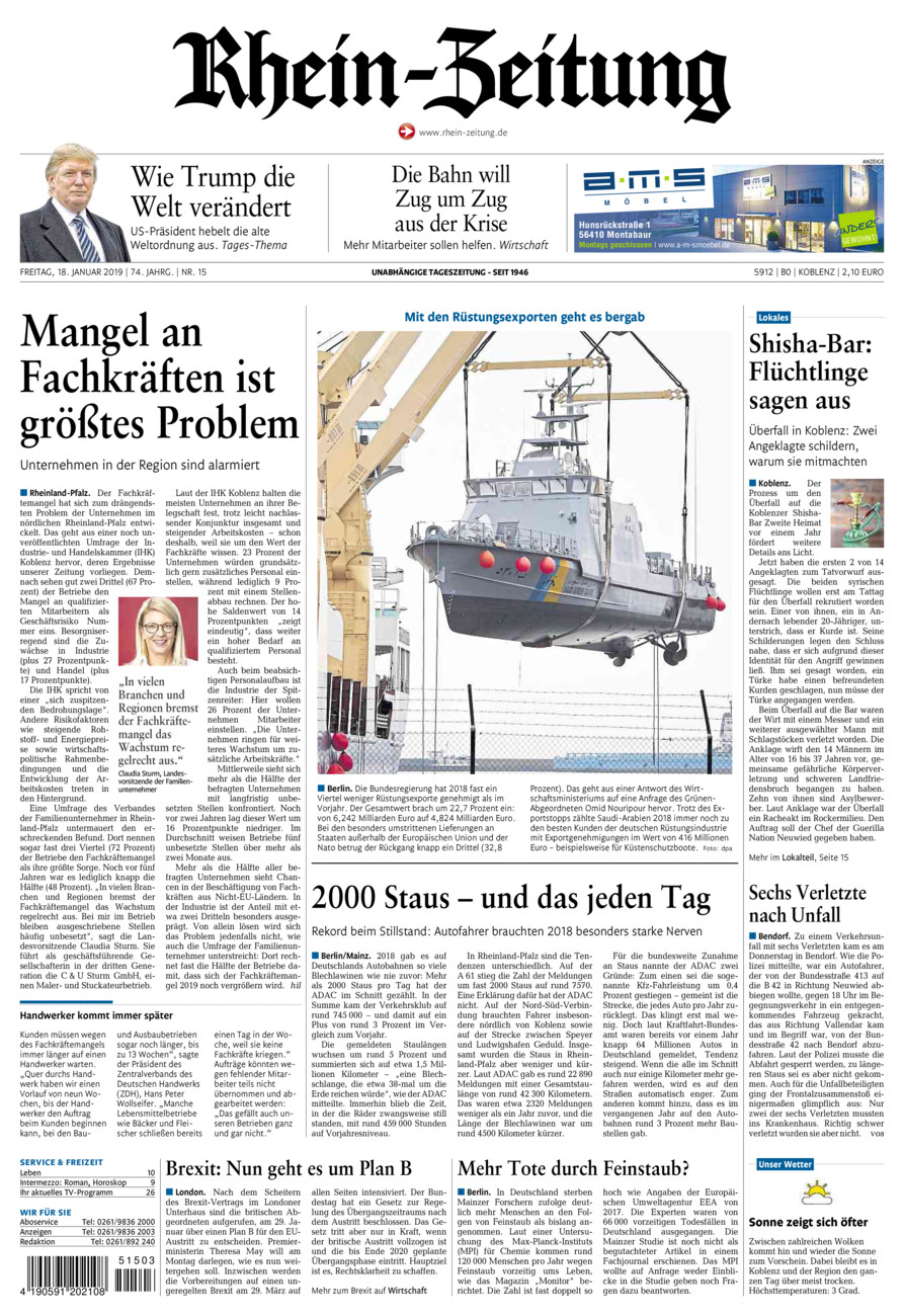 Rhein-Zeitung Koblenz & Region vom Freitag, 18.01.2019