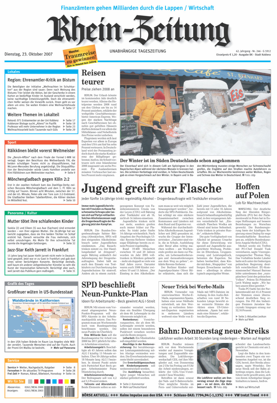 Rhein-Zeitung Koblenz & Region vom Dienstag, 23.10.2007