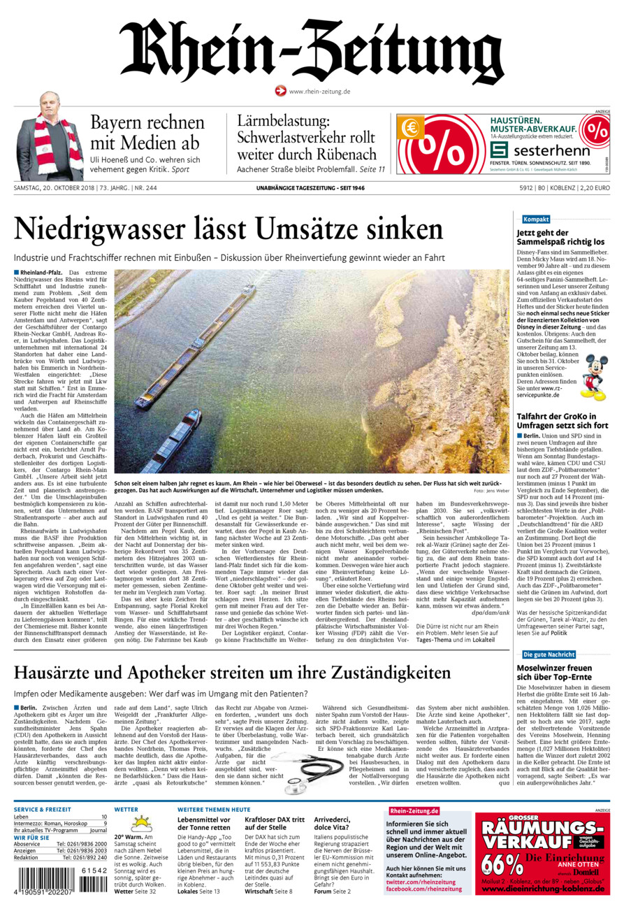Rhein-Zeitung Koblenz & Region vom Samstag, 20.10.2018