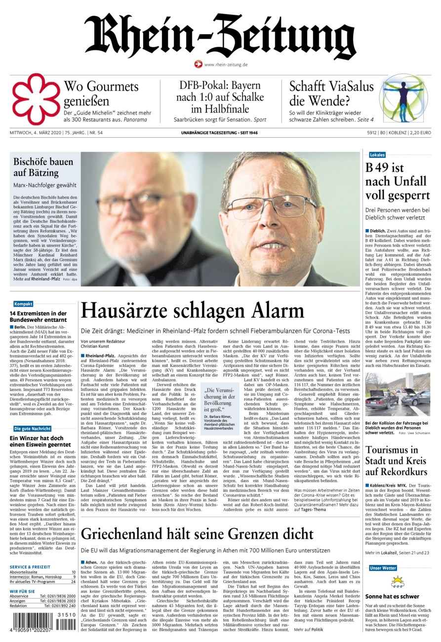 Rhein-Zeitung Koblenz & Region vom Mittwoch, 04.03.2020