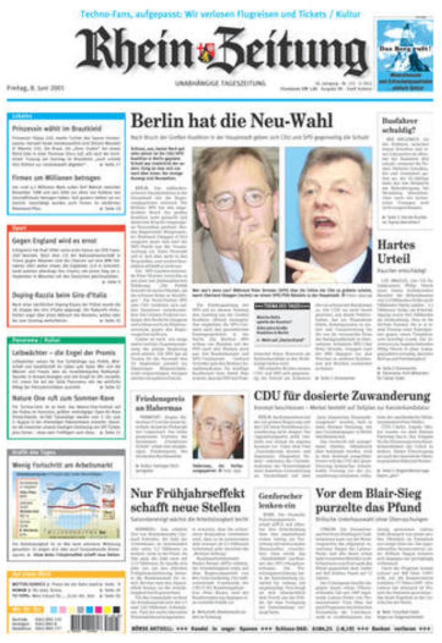 Rhein-Zeitung Koblenz & Region vom Freitag, 08.06.2001