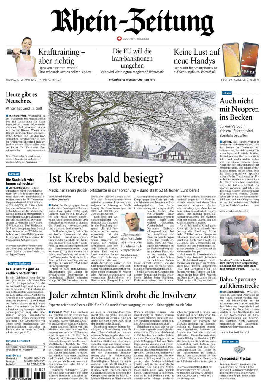 Rhein-Zeitung Koblenz & Region vom Freitag, 01.02.2019