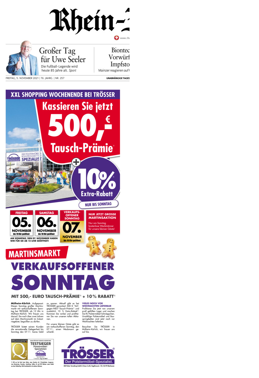 Rhein-Zeitung Koblenz & Region vom Freitag, 05.11.2021
