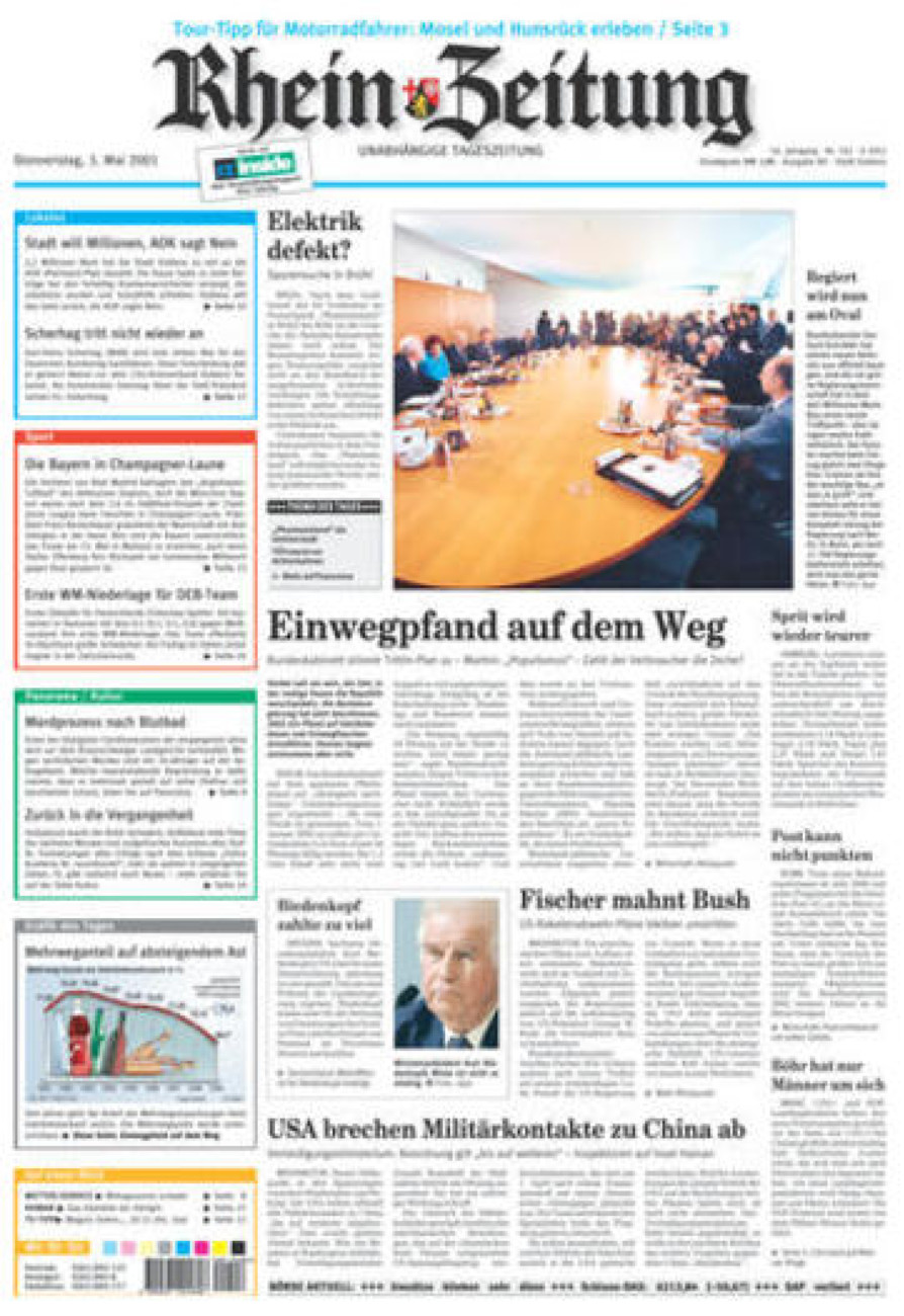 Rhein-Zeitung Koblenz & Region vom Donnerstag, 03.05.2001