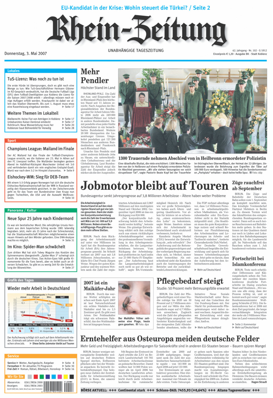 Rhein-Zeitung Koblenz & Region vom Donnerstag, 03.05.2007