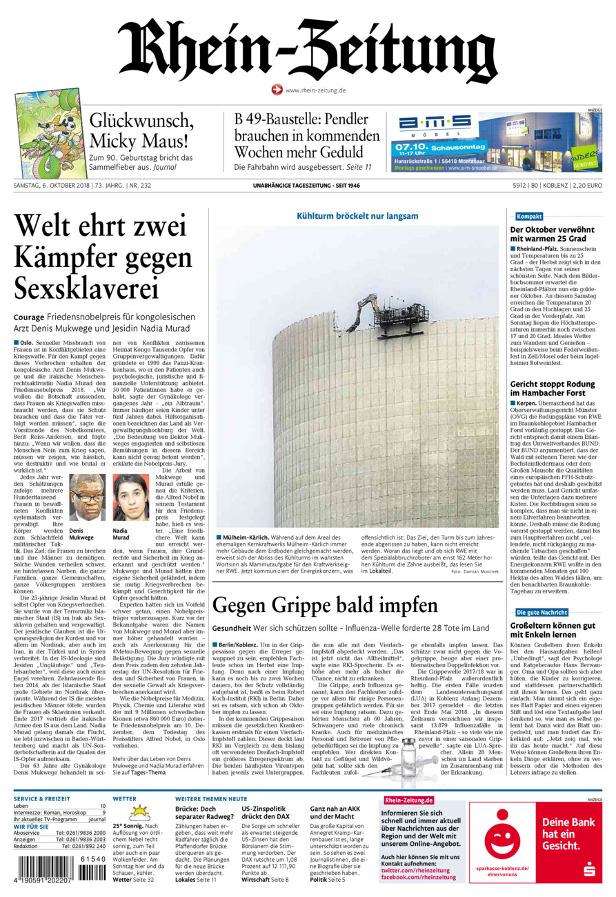 Rhein-Zeitung Koblenz & Region vom Samstag, 06.10.2018