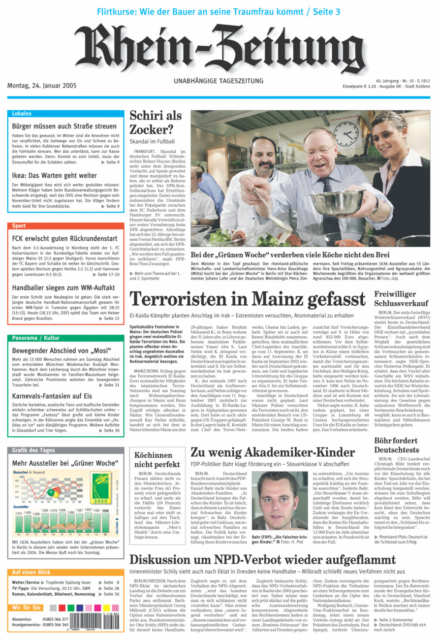 Rhein-Zeitung Koblenz & Region vom Montag, 24.01.2005