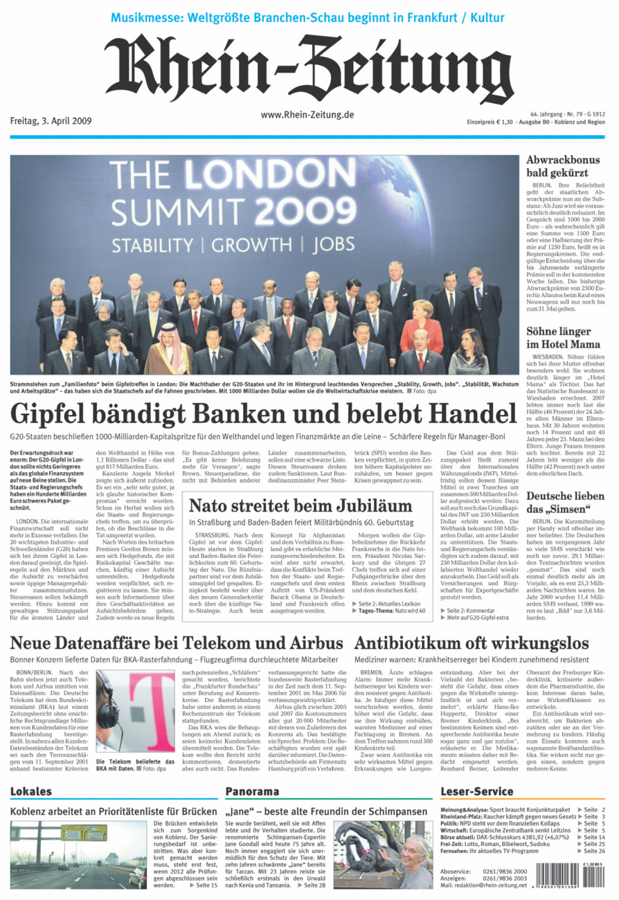 Rhein-Zeitung Koblenz & Region vom Freitag, 03.04.2009