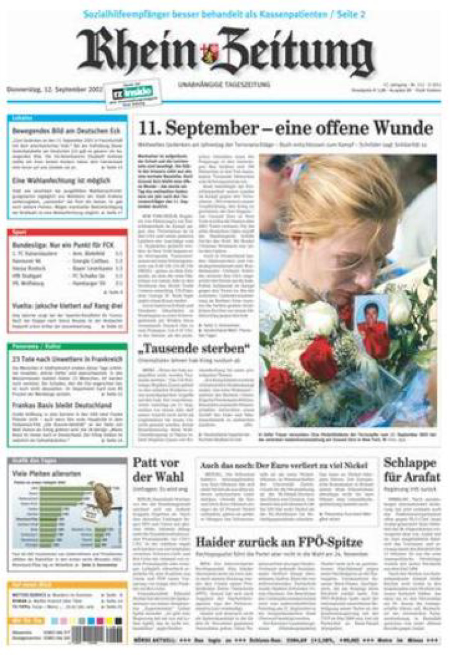 Rhein-Zeitung Koblenz & Region vom Donnerstag, 12.09.2002