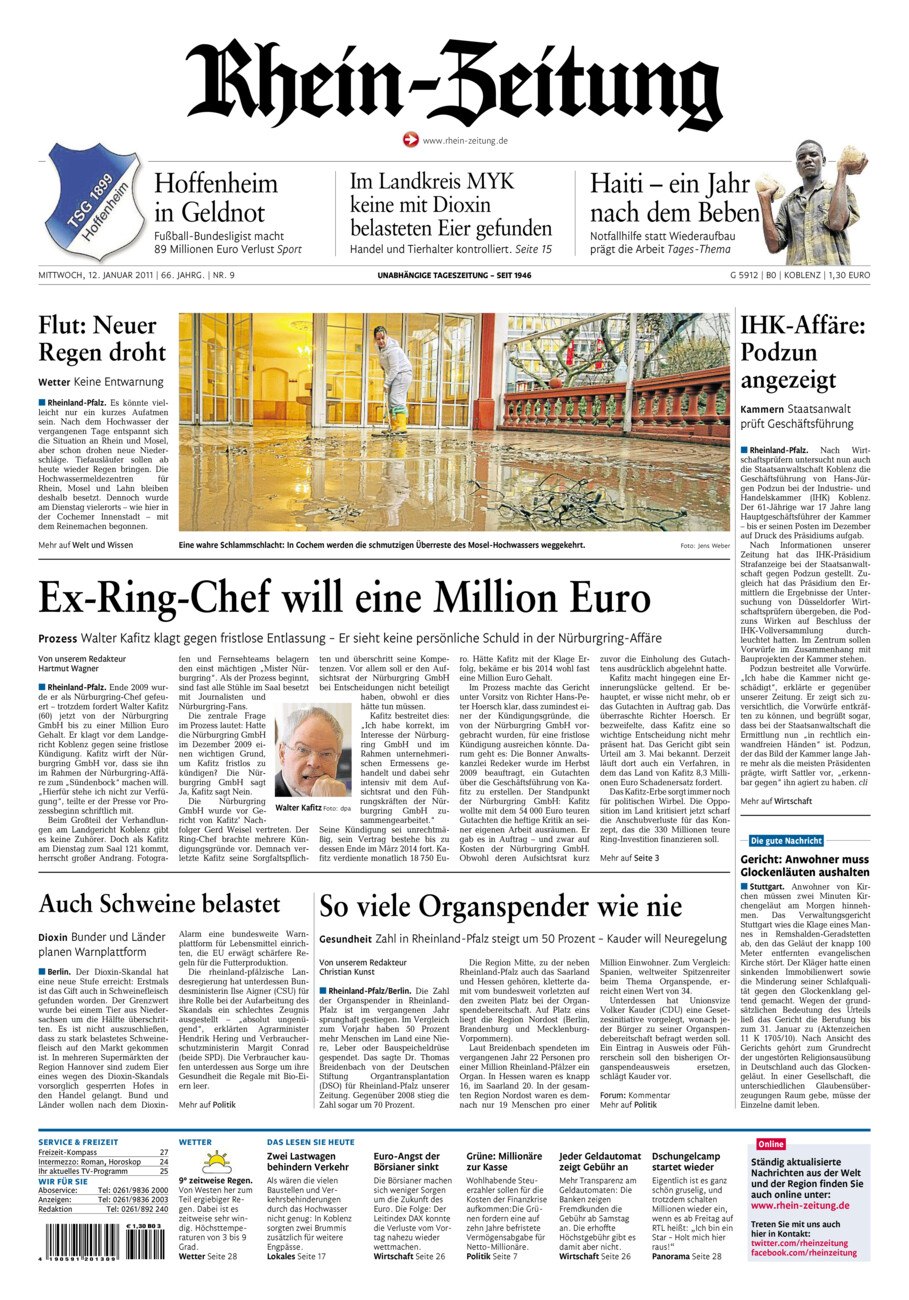 Rhein-Zeitung Koblenz & Region vom Mittwoch, 12.01.2011