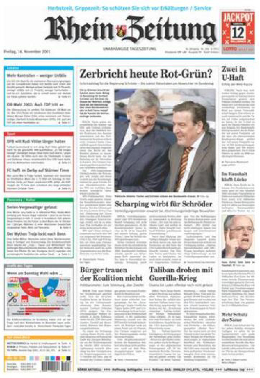 Rhein-Zeitung Koblenz & Region vom Freitag, 16.11.2001