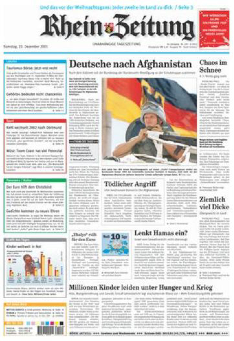 Rhein-Zeitung Koblenz & Region vom Samstag, 22.12.2001