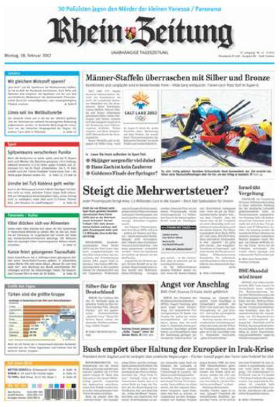 Rhein-Zeitung Koblenz & Region vom Montag, 18.02.2002
