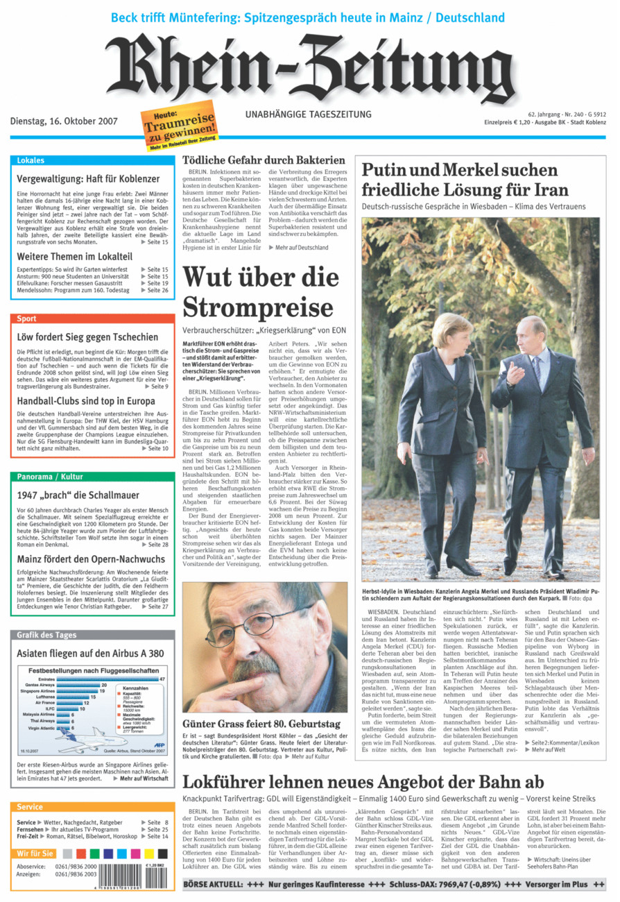 Rhein-Zeitung Koblenz & Region vom Dienstag, 16.10.2007