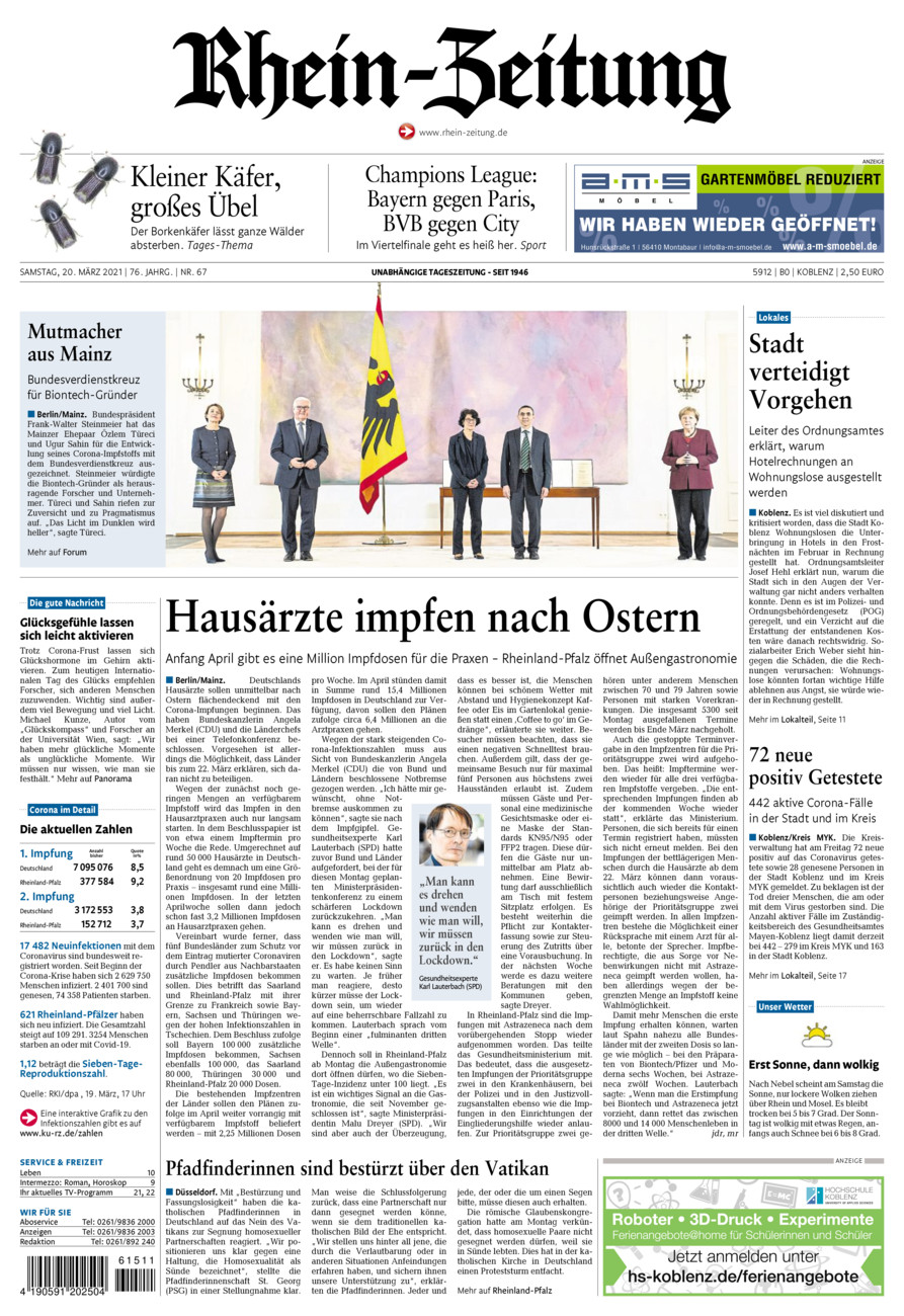 Rhein-Zeitung Koblenz & Region vom Samstag, 20.03.2021