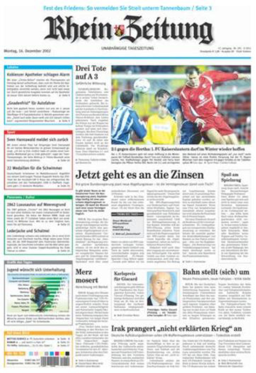 Rhein-Zeitung Koblenz & Region vom Montag, 16.12.2002