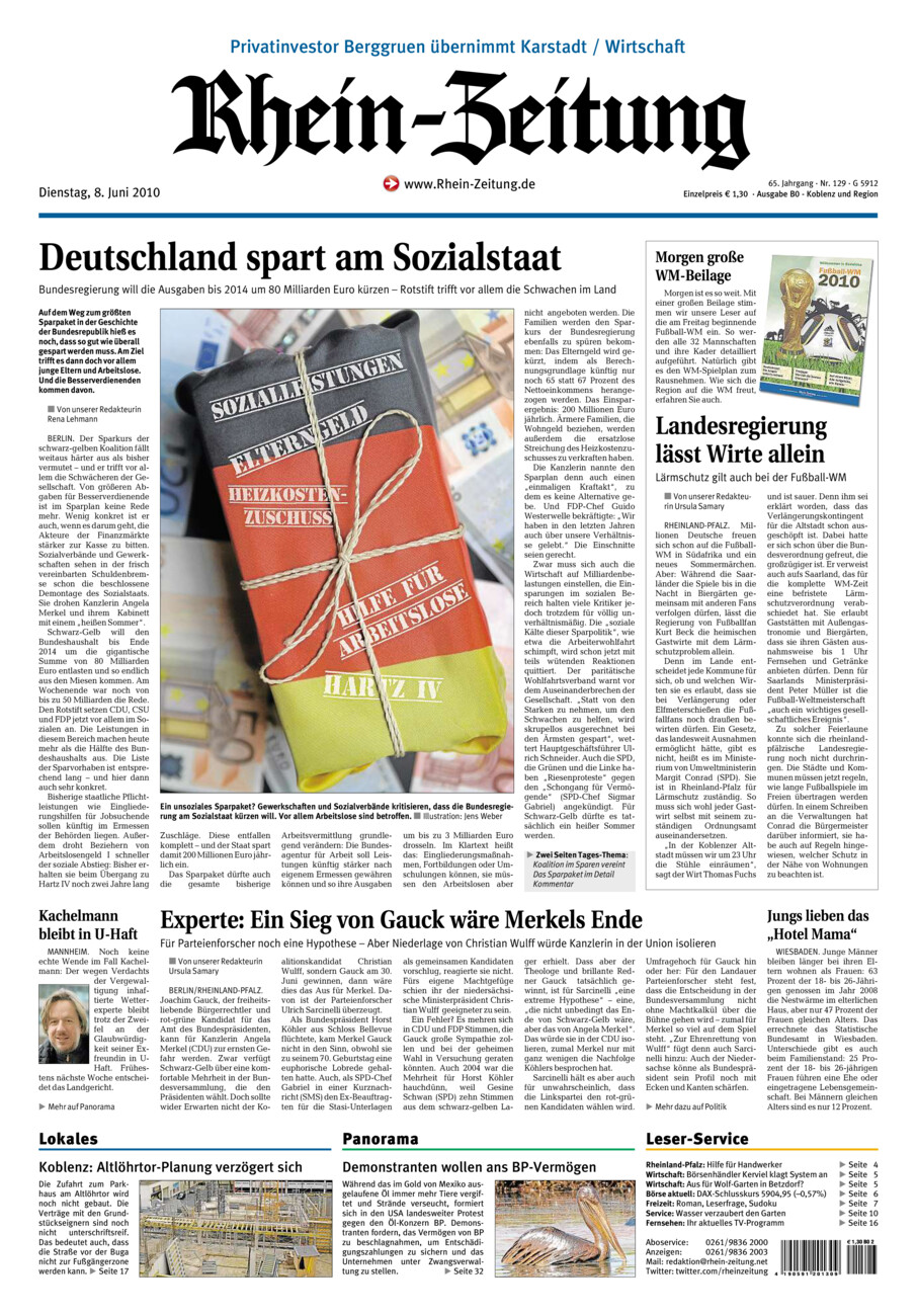 Rhein-Zeitung Koblenz & Region vom Dienstag, 08.06.2010