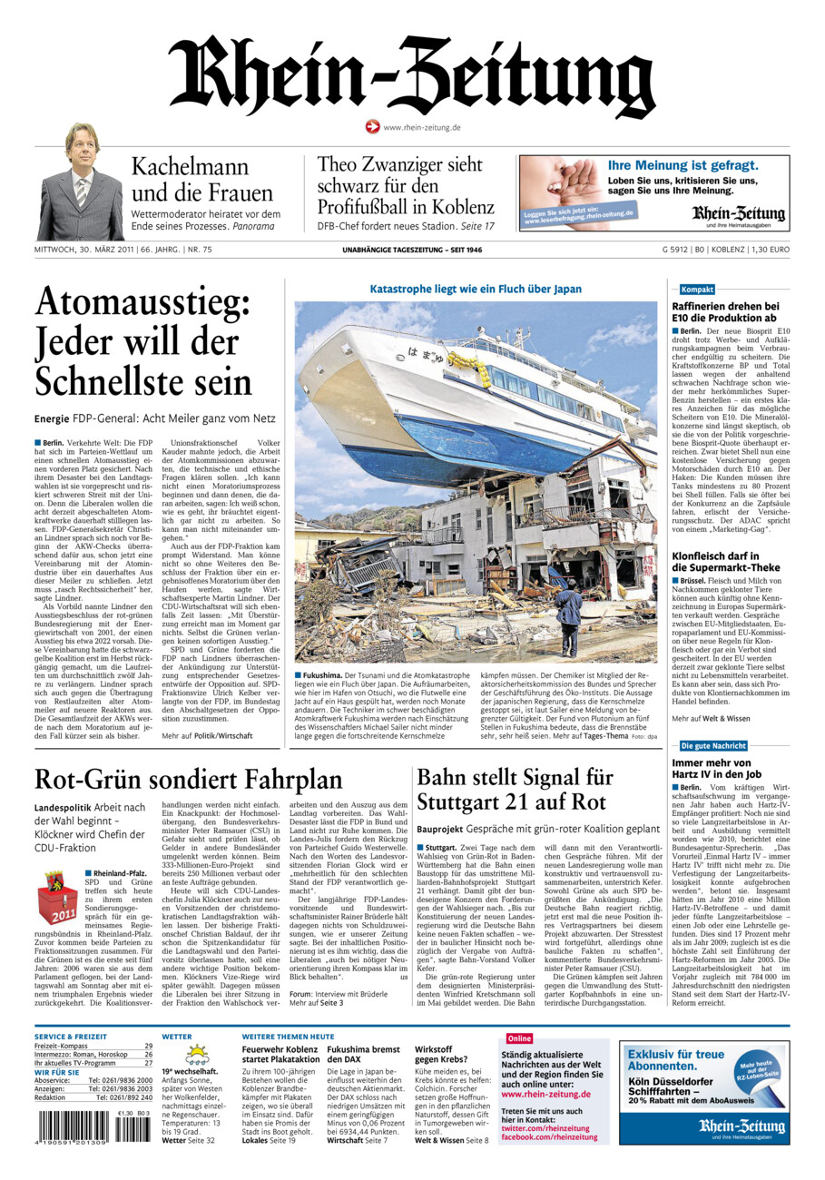 Rhein-Zeitung Koblenz & Region vom Mittwoch, 30.03.2011