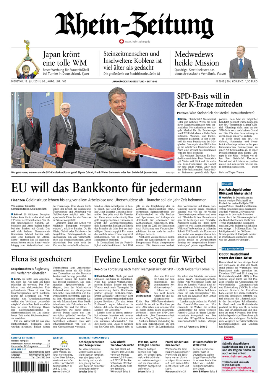 Rhein-Zeitung Koblenz & Region vom Dienstag, 19.07.2011