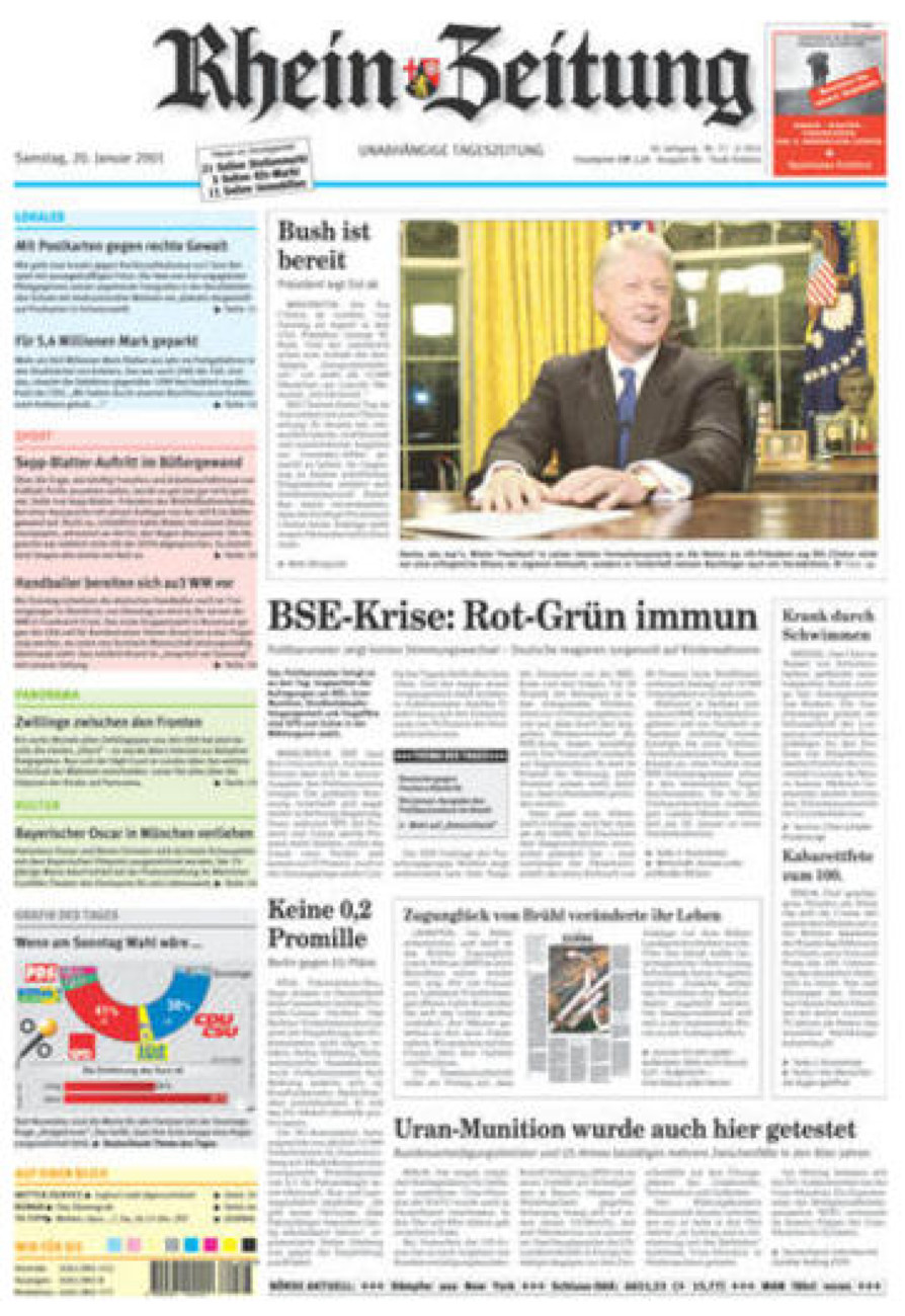 Rhein-Zeitung Koblenz & Region vom Samstag, 20.01.2001