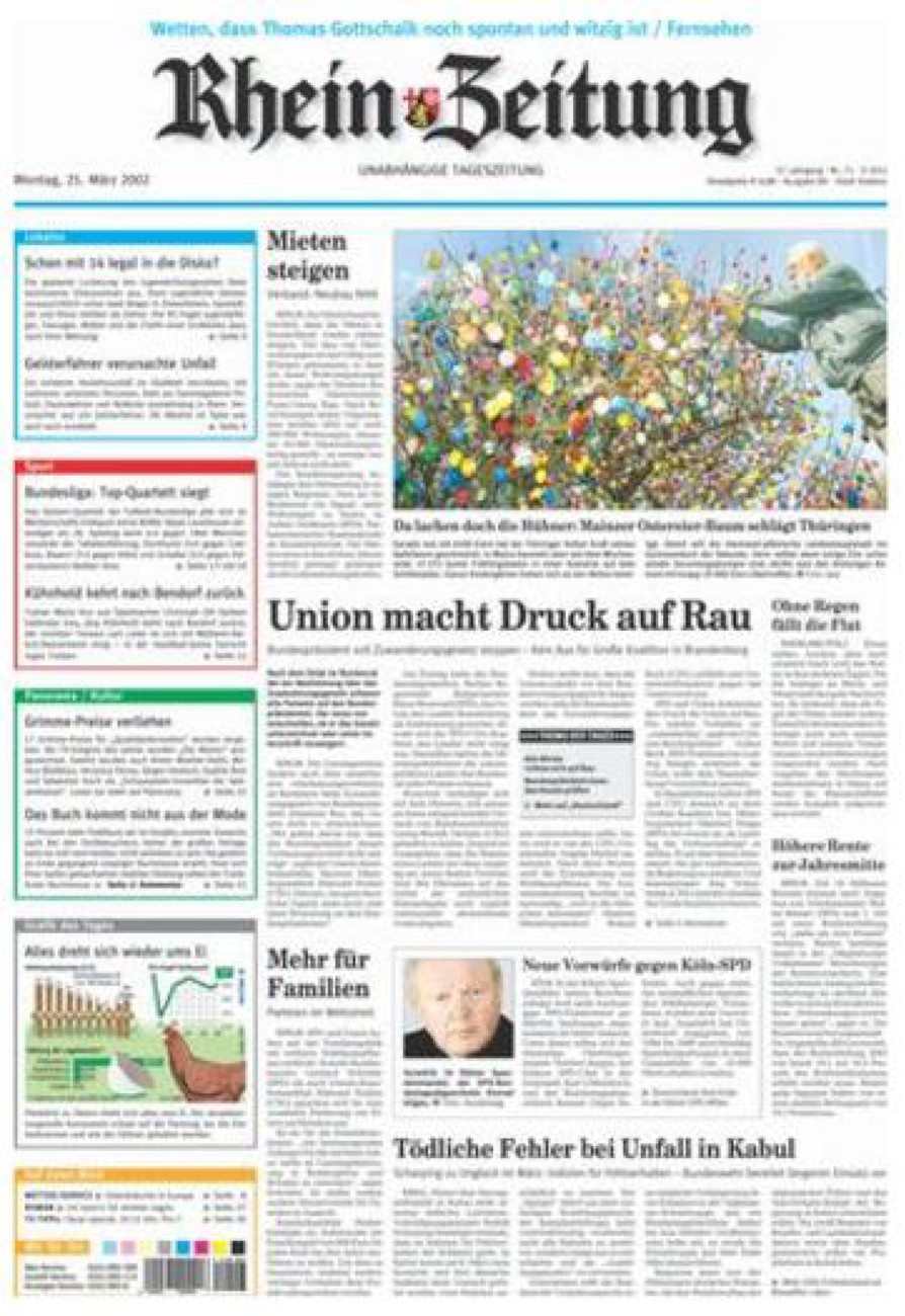 Rhein-Zeitung Koblenz & Region vom Montag, 25.03.2002