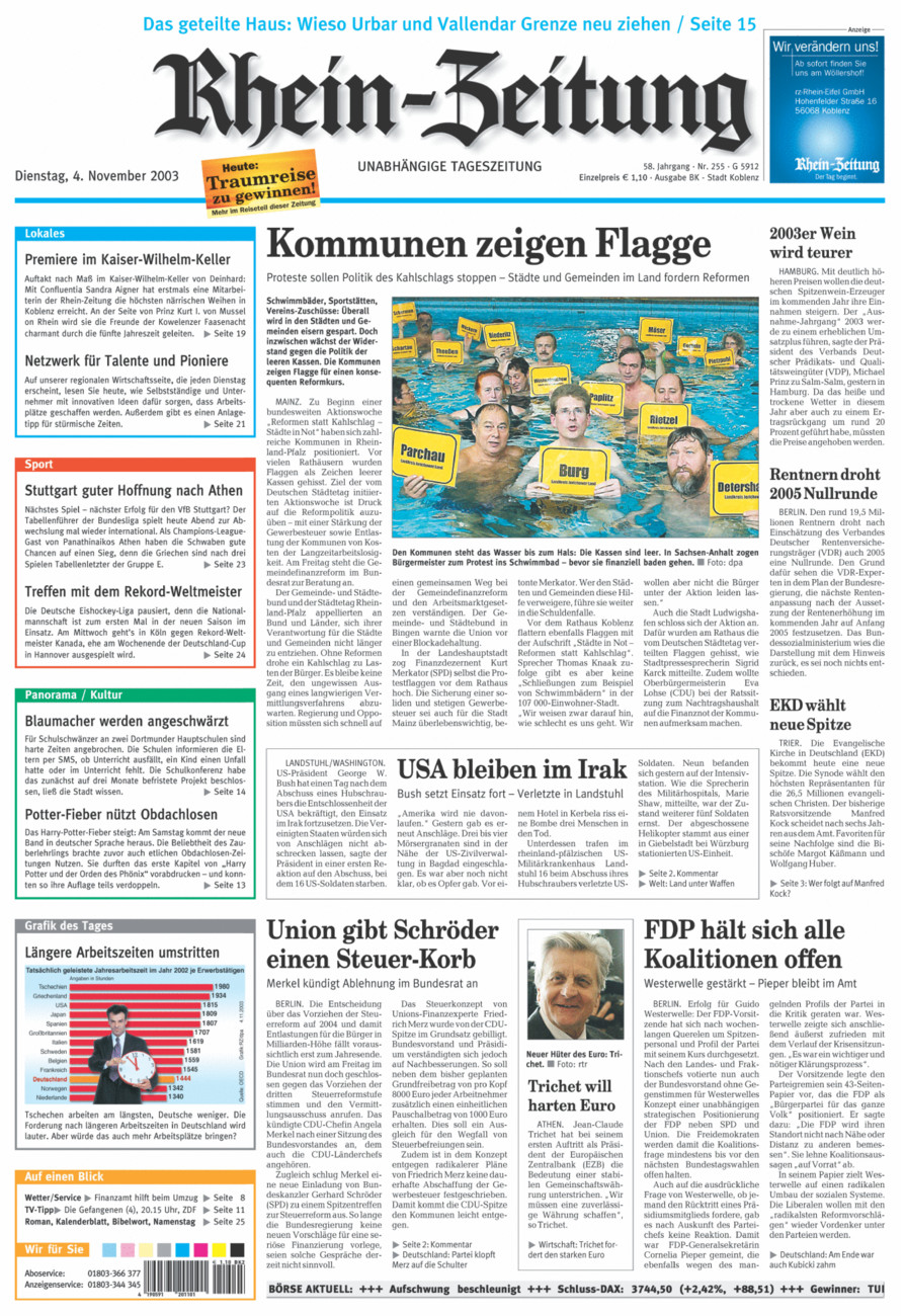 Rhein-Zeitung Koblenz & Region vom Dienstag, 04.11.2003