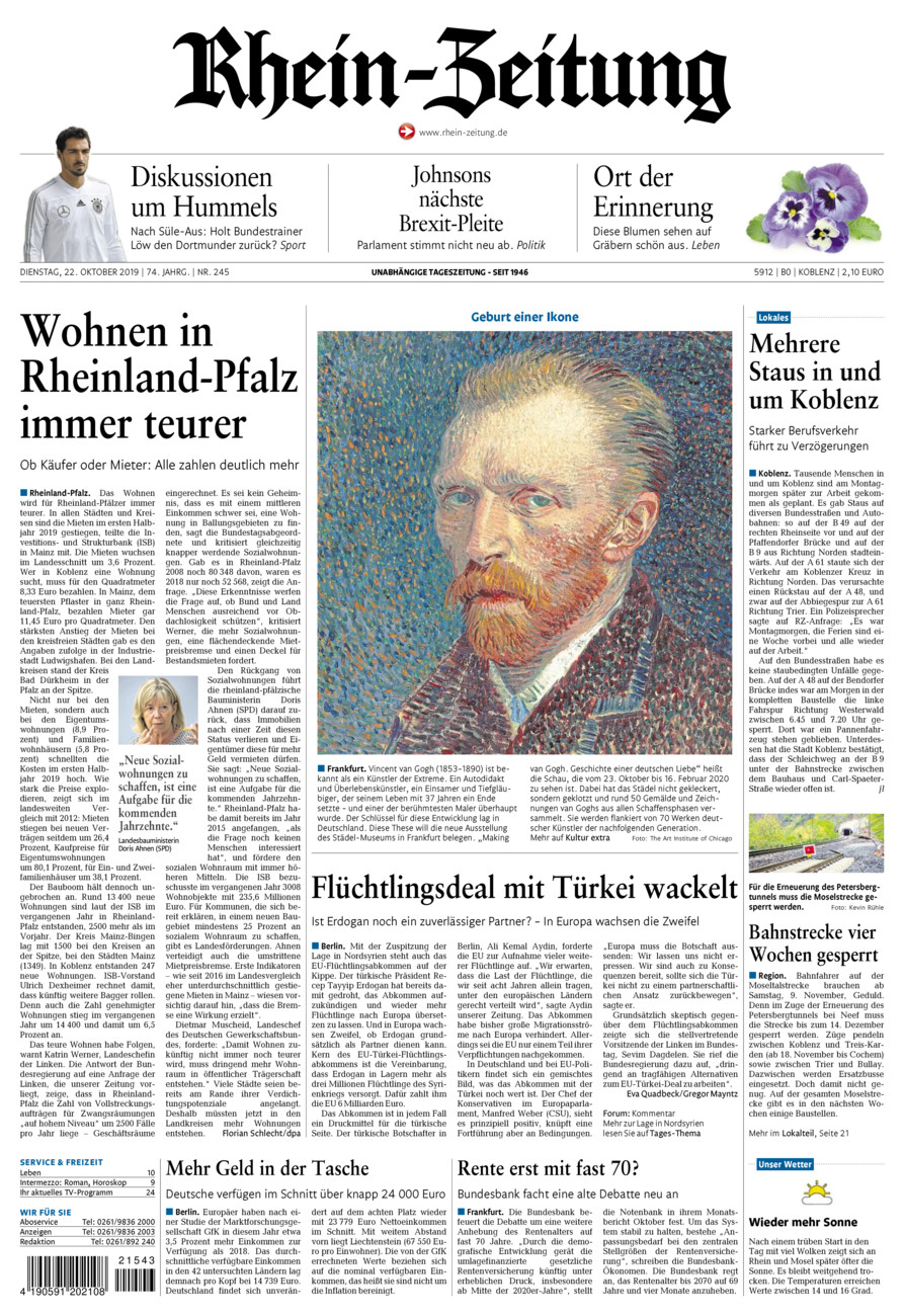 Rhein-Zeitung Koblenz & Region vom Dienstag, 22.10.2019
