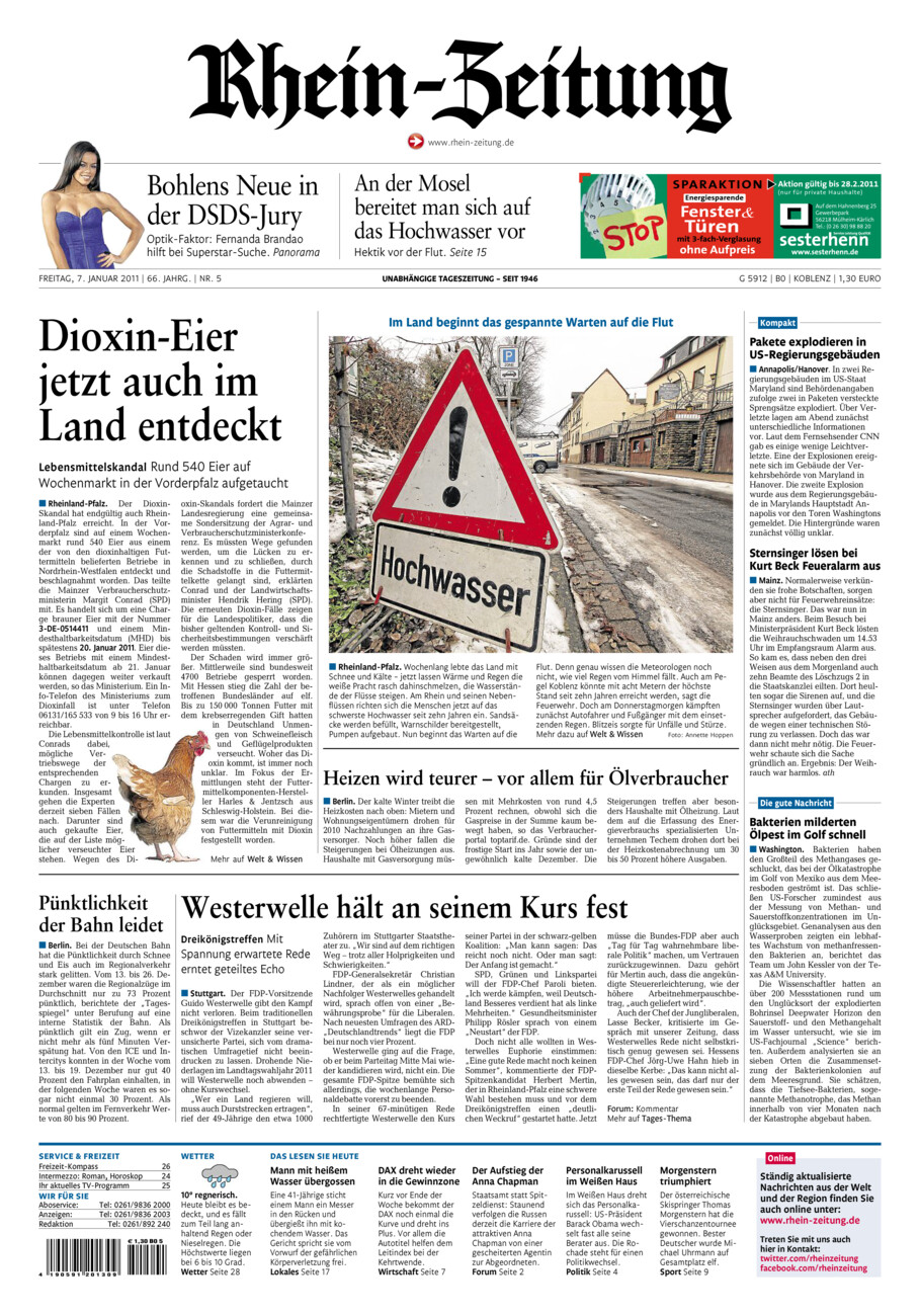 Rhein-Zeitung Koblenz & Region vom Freitag, 07.01.2011