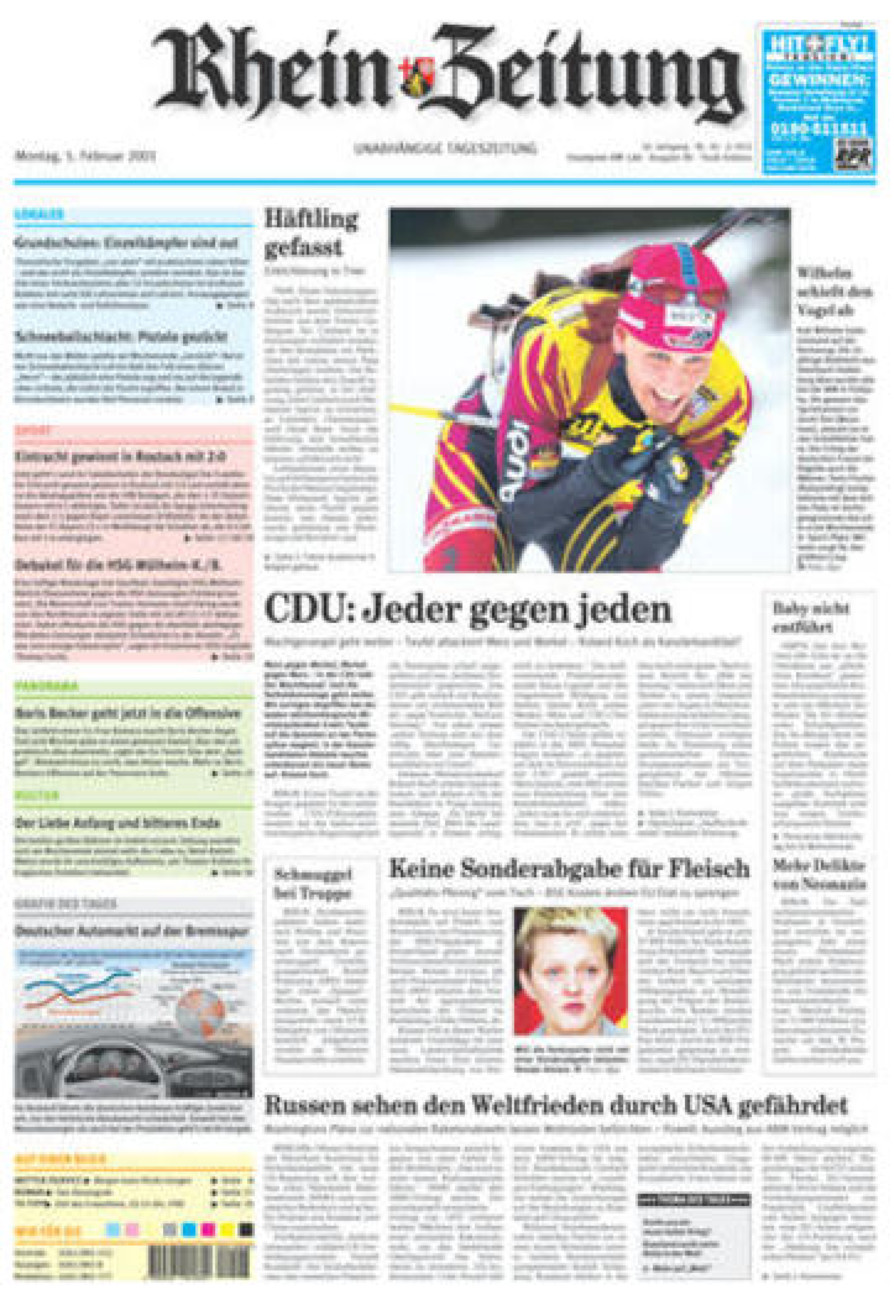 Rhein-Zeitung Koblenz & Region vom Montag, 05.02.2001
