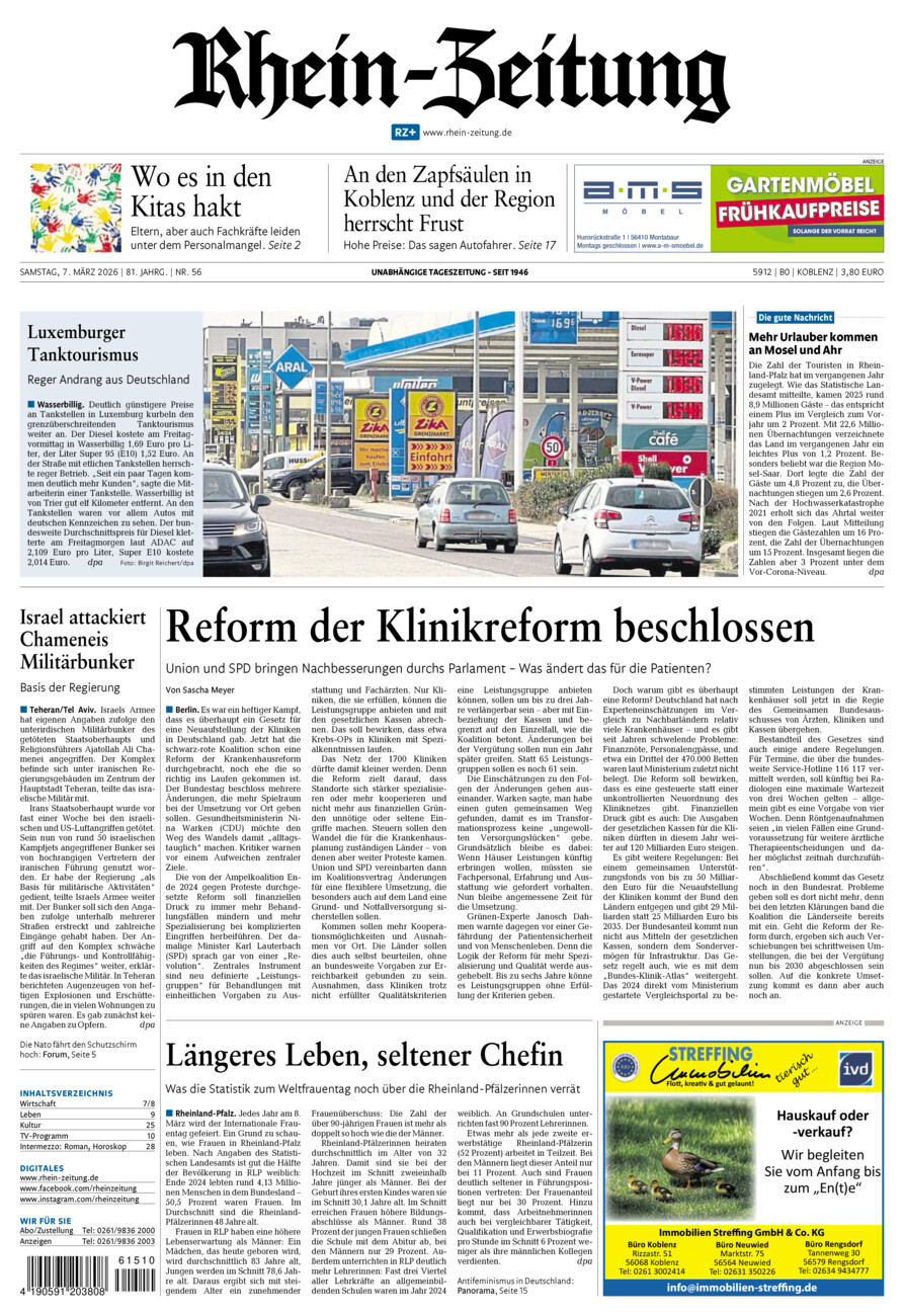 Rhein-Zeitung Koblenz & Region vom Samstag, 07.03.2026