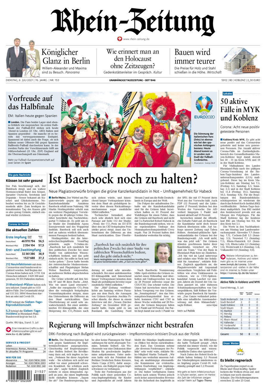 Rhein-Zeitung Koblenz & Region vom Dienstag, 06.07.2021