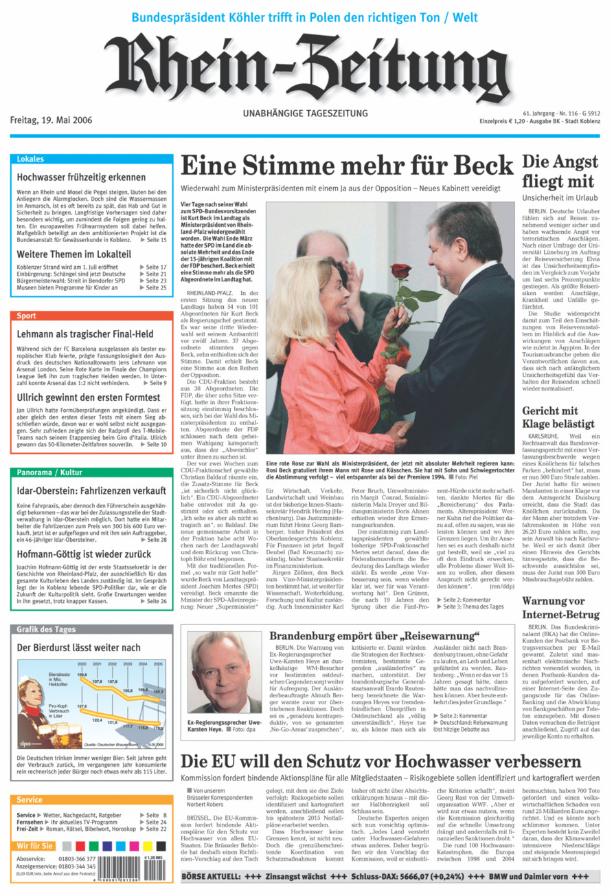 Rhein-Zeitung Koblenz & Region vom Freitag, 19.05.2006
