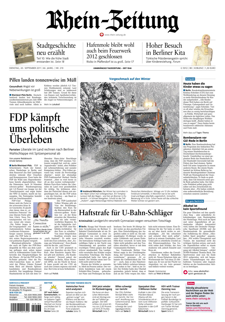 Rhein-Zeitung Koblenz & Region vom Dienstag, 20.09.2011