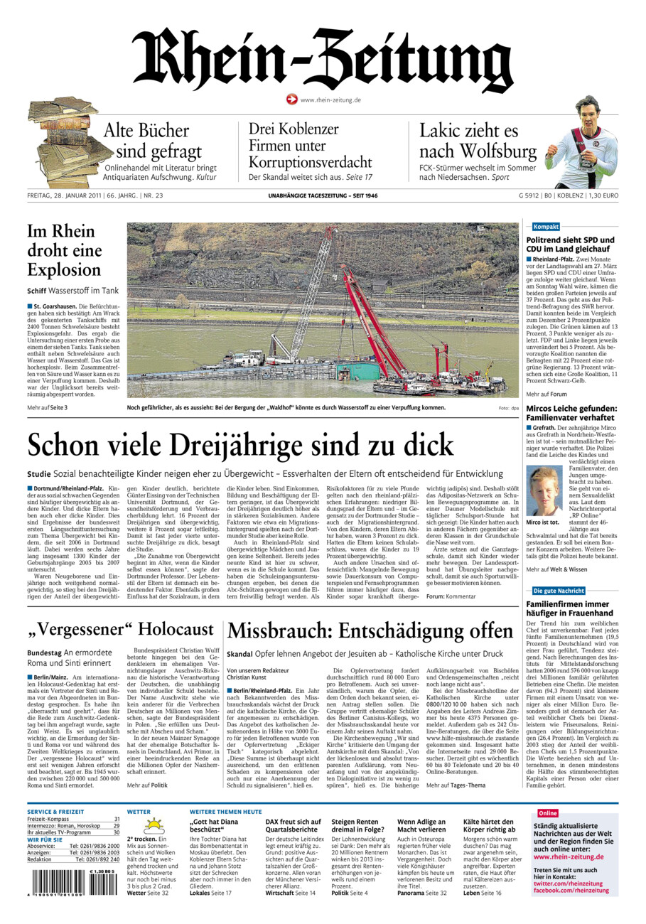 Rhein-Zeitung Koblenz & Region vom Freitag, 28.01.2011