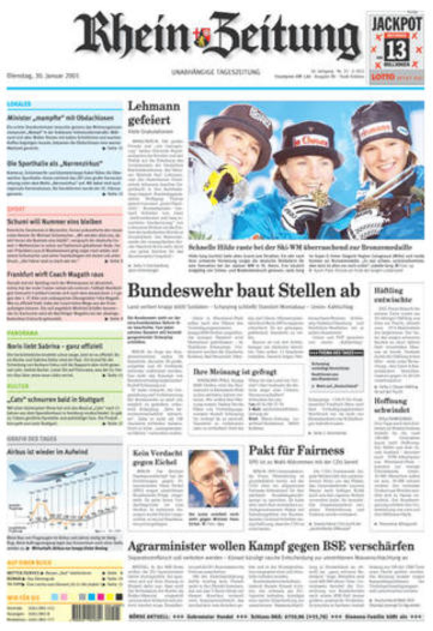 Rhein-Zeitung Koblenz & Region vom Dienstag, 30.01.2001