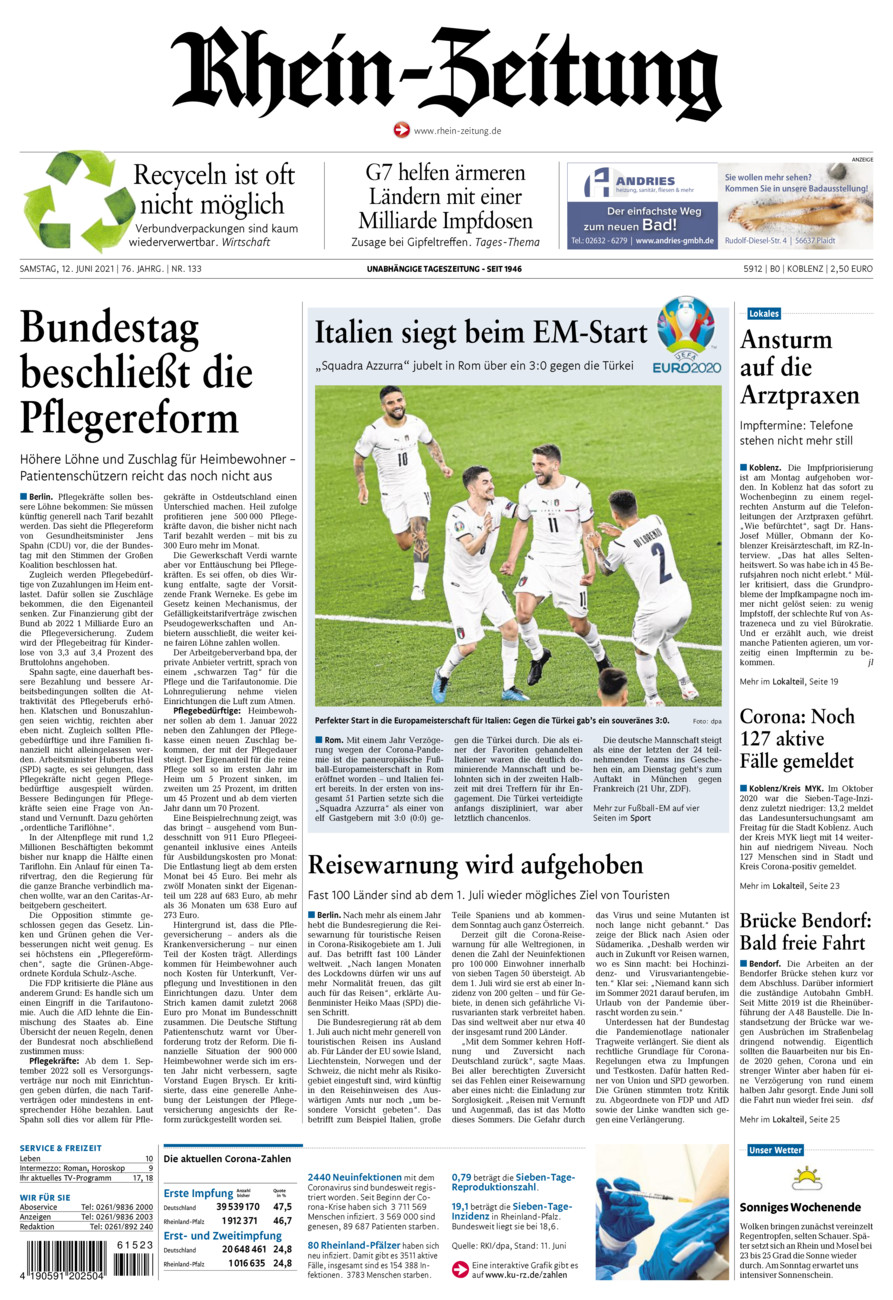 Rhein-Zeitung Koblenz & Region vom Samstag, 12.06.2021