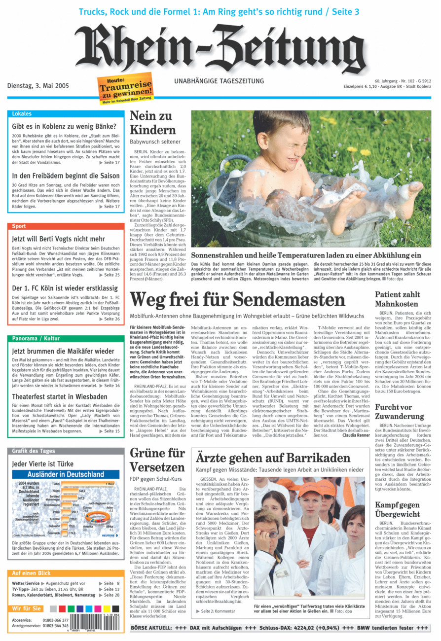 Rhein-Zeitung Koblenz & Region vom Dienstag, 03.05.2005