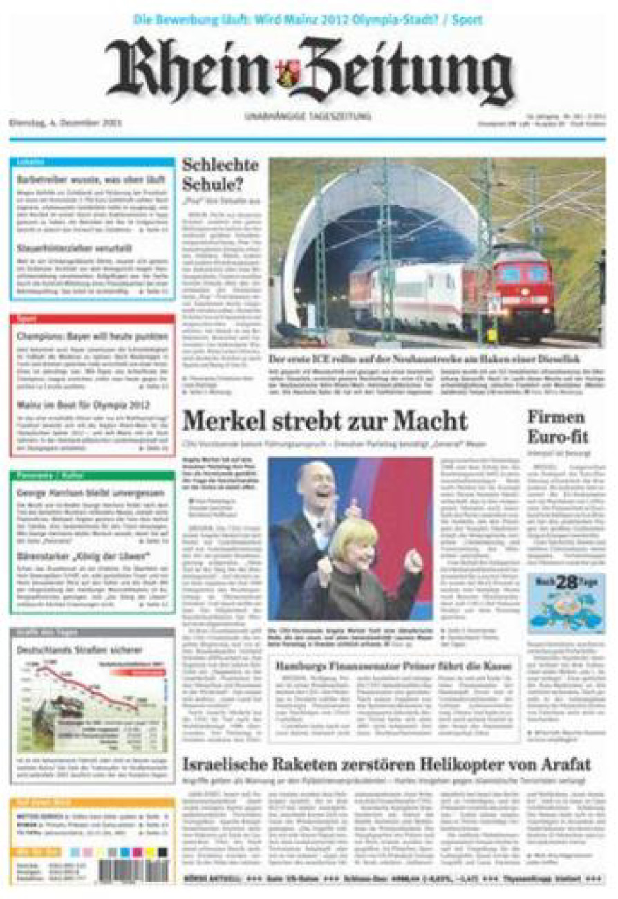 Rhein-Zeitung Koblenz & Region vom Dienstag, 04.12.2001