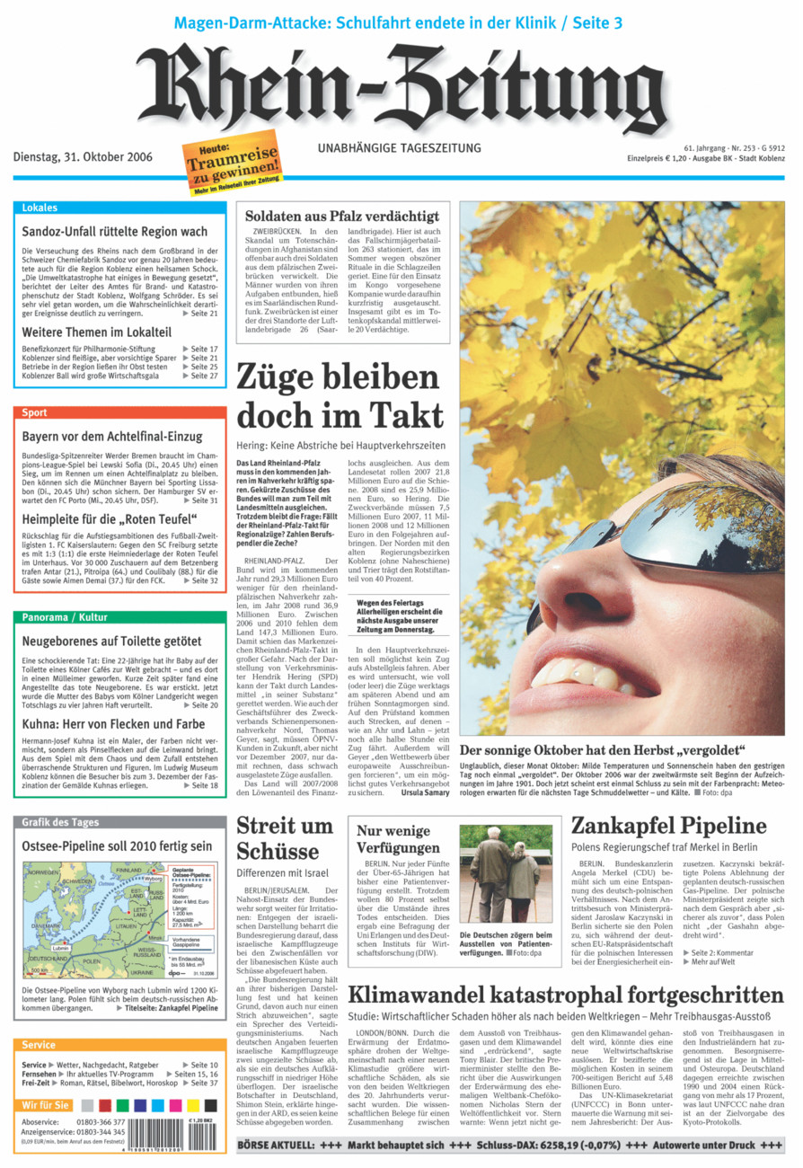 Rhein-Zeitung Koblenz & Region vom Dienstag, 31.10.2006