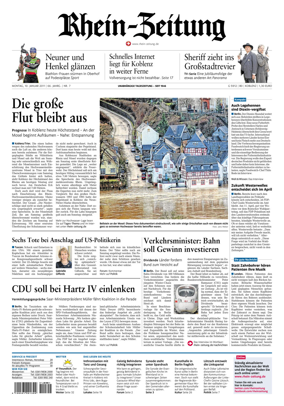 Rhein-Zeitung Koblenz & Region vom Montag, 10.01.2011