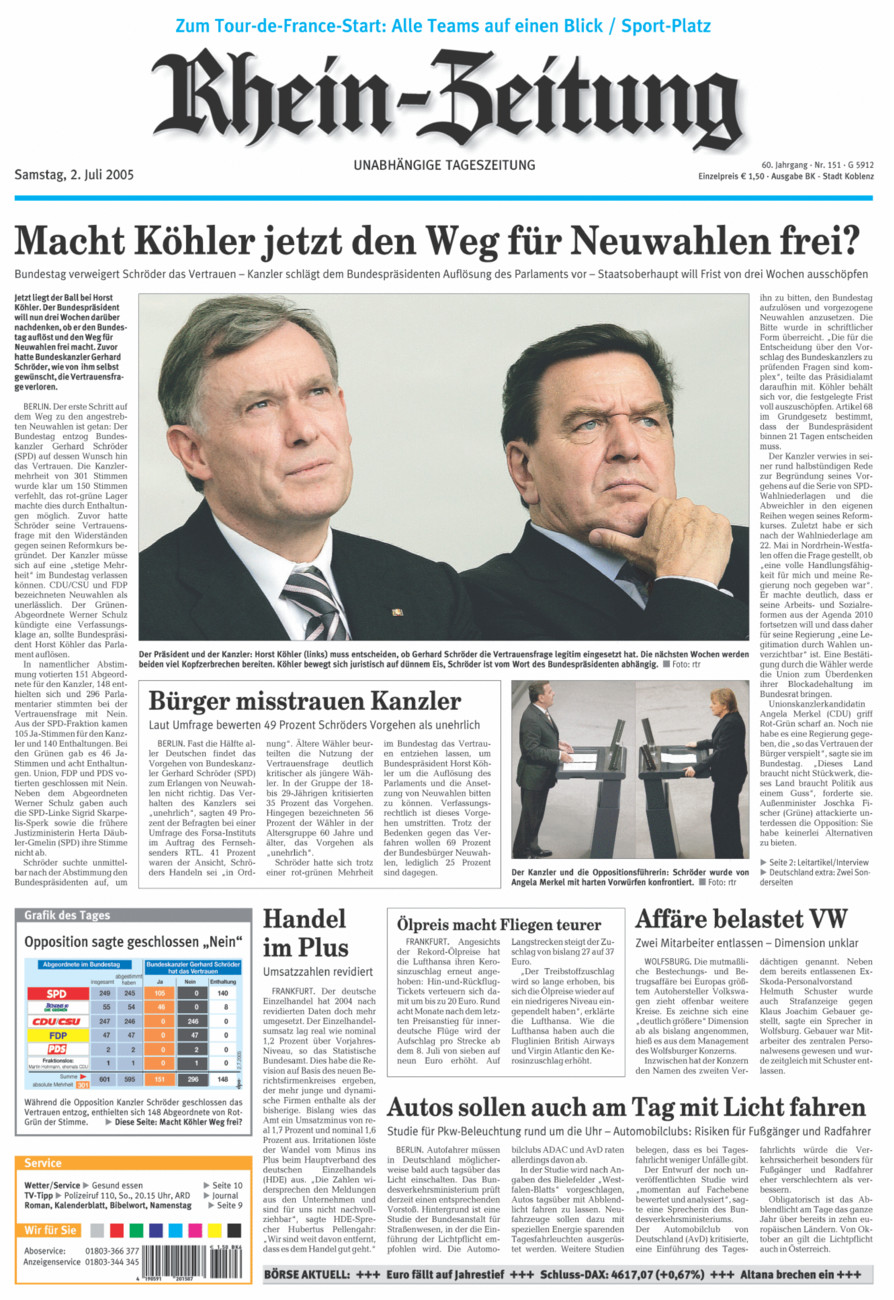 Rhein-Zeitung Koblenz & Region vom Samstag, 02.07.2005