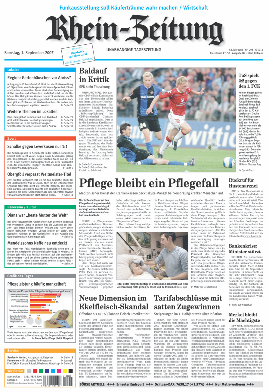 Rhein-Zeitung Koblenz & Region vom Samstag, 01.09.2007
