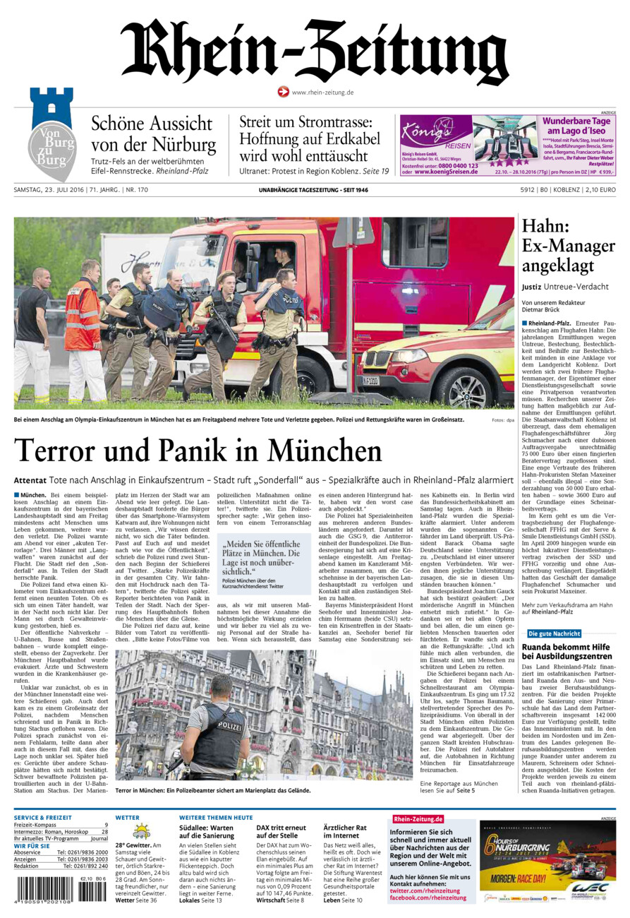 Rhein-Zeitung Koblenz & Region vom Samstag, 23.07.2016