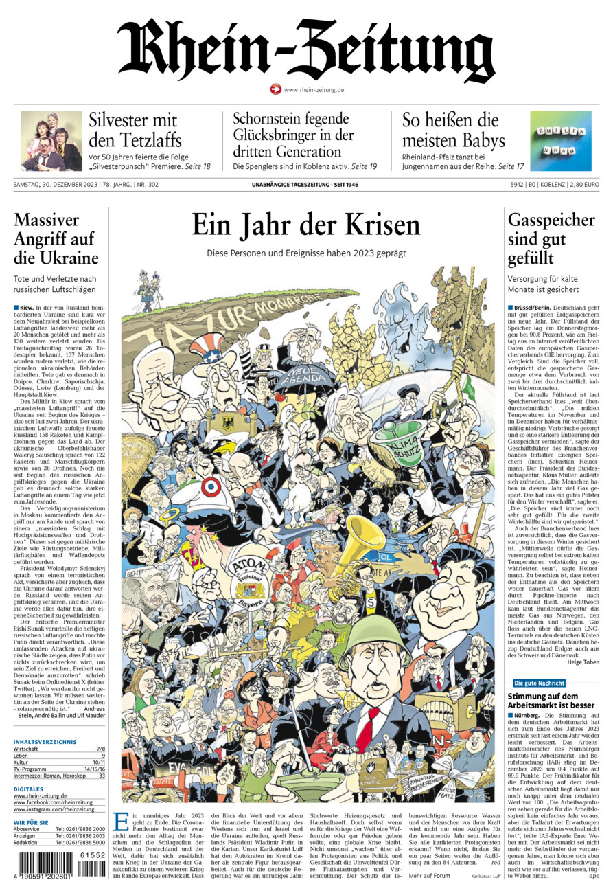 Rhein-Zeitung Koblenz & Region vom Samstag, 30.12.2023