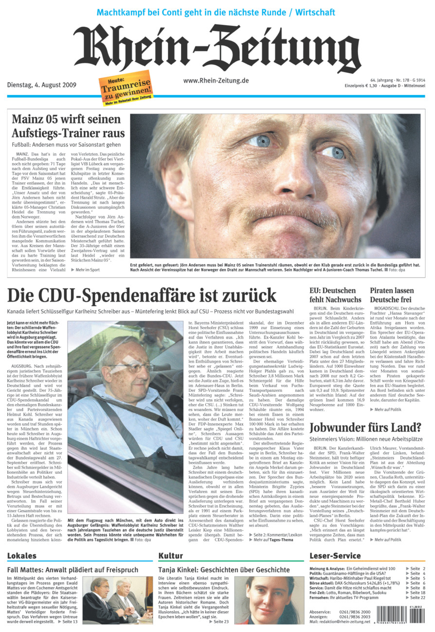 Rhein-Zeitung Kreis Cochem-Zell vom Dienstag, 04.08.2009
