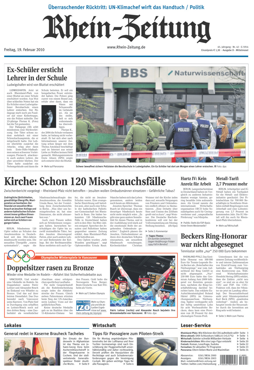 Rhein-Zeitung Kreis Cochem-Zell vom Freitag, 19.02.2010