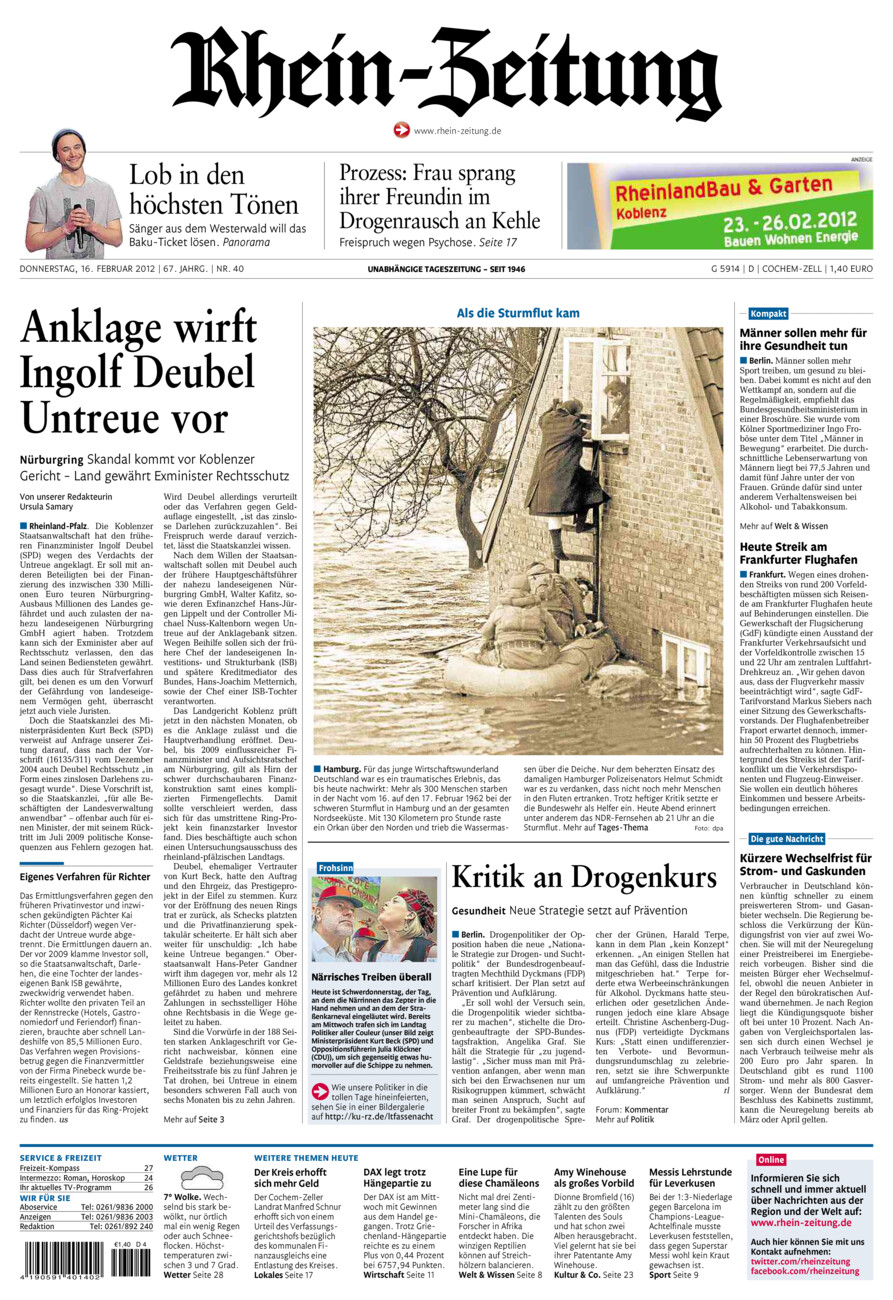 Rhein-Zeitung Kreis Cochem-Zell vom Donnerstag, 16.02.2012