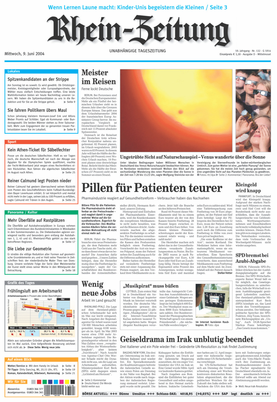 Rhein-Zeitung Kreis Cochem-Zell vom Mittwoch, 09.06.2004