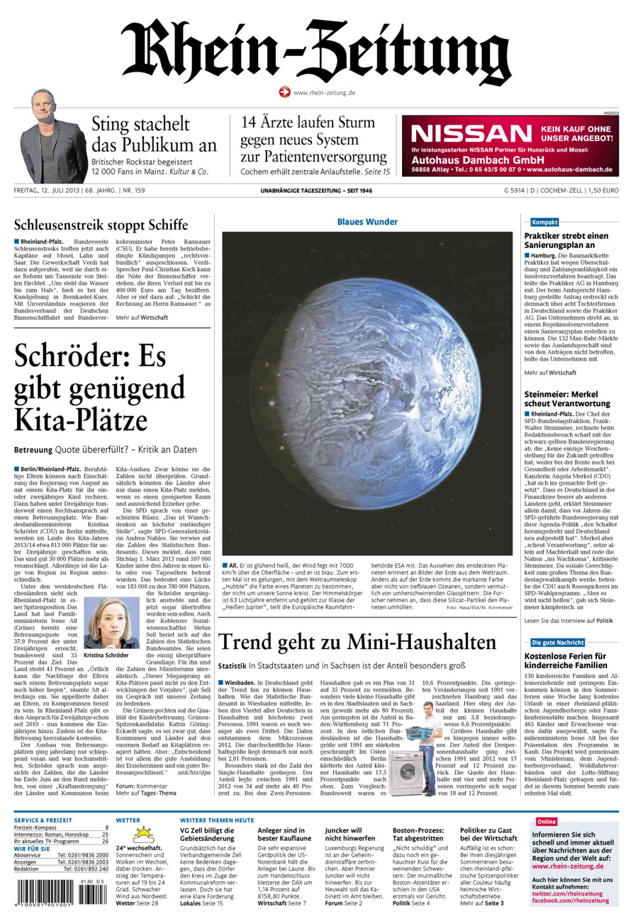 Rhein-Zeitung Kreis Cochem-Zell vom Freitag, 12.07.2013